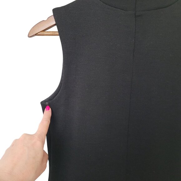 Banana Republic Black Sleeveless Wool Blend Mock Neck Top Womens Size 10 - Picture 7 of 8